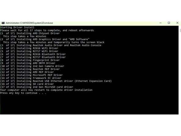 Navigate to the folder where the Framework Laptop Driver Bundle is, and double-click on it.  Click Yes on the &quot;Do you want to allow this app to make changes to your device?&quot; prompt that comes up.
