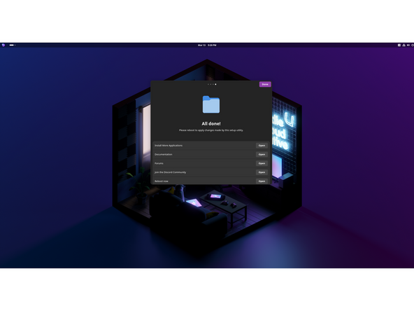 System Configuration. There are options pre-selected for you. Leave them enabled, and also check additional features if you decide you want them. The additional features are optional. Click Install. When presented with Allow Inhibiting Shortcuts box, select allow enter your user password, then OK. When this is complete, click Next.