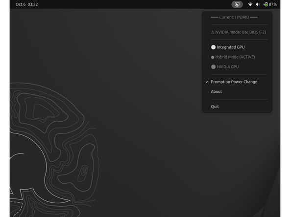 GPUMode is designed to provided extended functionality to EnvyControl,  thus allowing GUI controls to manage GPU switching modes.