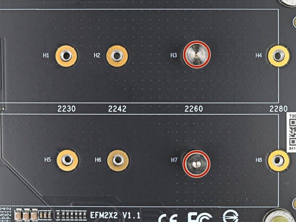 Use your Framework Screwdriver to remove one or both of the 6.7 mm‑long T5 Torx SSD screws, depending on how many SSDs you're installing.