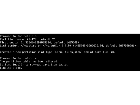 Run fdisk /dev/nvme0n1