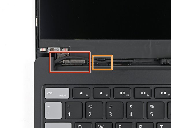 Before continuing, check if the cables next to the hinges are routed properly: