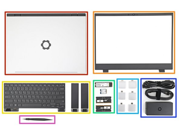 Unbox your Framework Laptop and make sure you've received the following items: