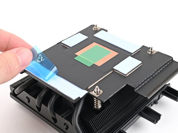 Remove the liners covering the thermal pads on your replacement Heatsink.