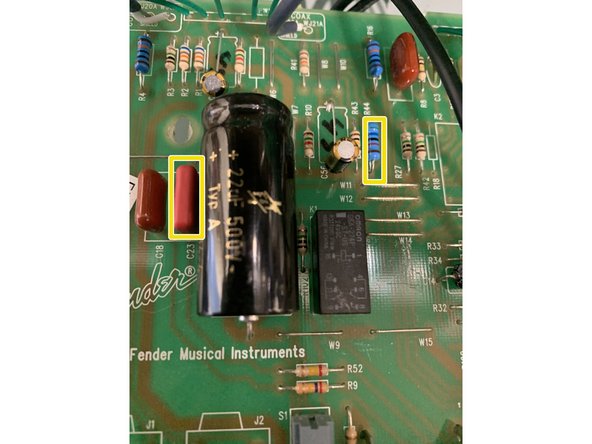Install 1/2W 56k in R44 and .022uf capacitor in C23