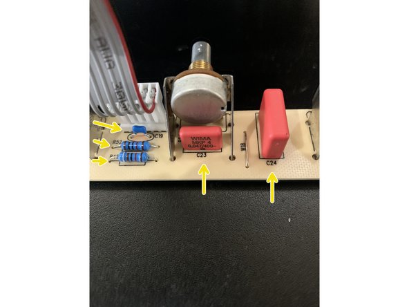 On the control Panel PCB remove: R52, R46, C19, C23 and C24