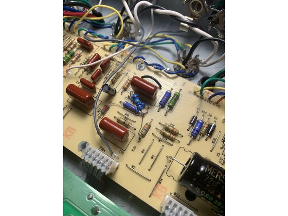 Solder one lead of the  2.2M resistor to the hole on the left side of R25 and couple the other lead to the right side of  R57