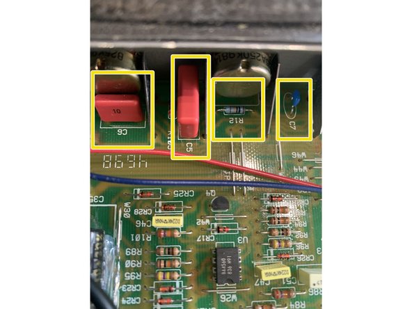 Install the .1 WIMA box film cap at C5