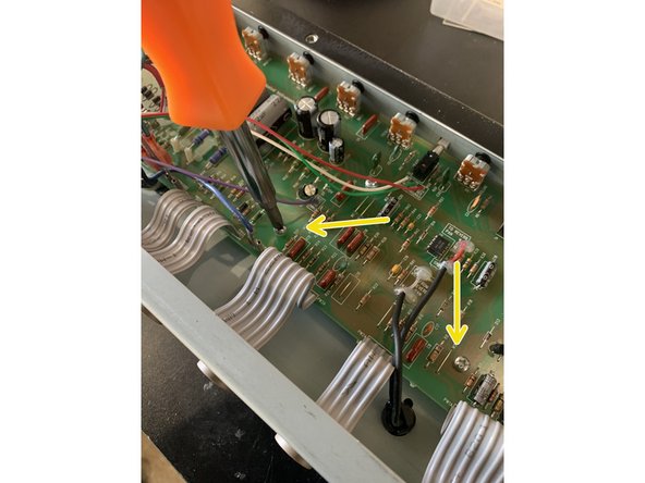 Remove all screws  holding the PCB to the chassis  and remove the grounding lug screw.