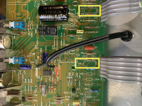 Remove capacitors: C1, C8, C9,  C33, C35, C36, C56( C56 is only on some later models)