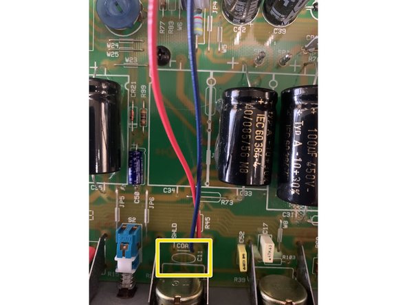 Remove Capacitors: C5, C6, C7, C9, C11, C23, and C31( DO NOT REMOVE C31 if you are doing a Hot Rod Deville Complete or Supreme mod)