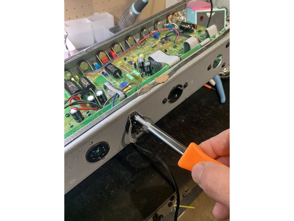 Remove the smaller tube PCB that supports the tube sockets: Remove the tubes and then remove the small black screws that hold both the larger tube PCB and the smaller V1 tube PCB to the chassis. Gently lift both tube PCBs free of the chassis