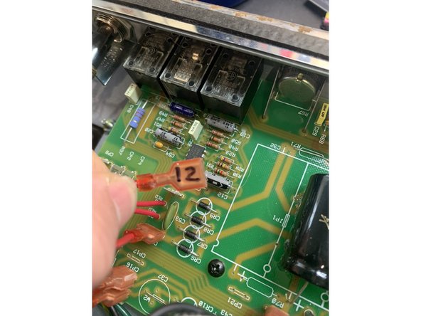 As you remove each lead be sure to mark the terminal number on the lead with a fine point Sharpie pen so you will know where to plug it back in when the amp mods are done