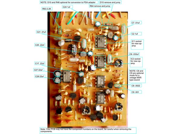 The  PCB  is  pretty  resilient,  however,  you  need  to  be  careful  not  to  force  the  old components  out  of  the  holes  as  this  can  damage  the  traces  and  solder  pads. Instead use a solder sucker and de-soldering braid to remove all the solder so that the old components are removed with ease.