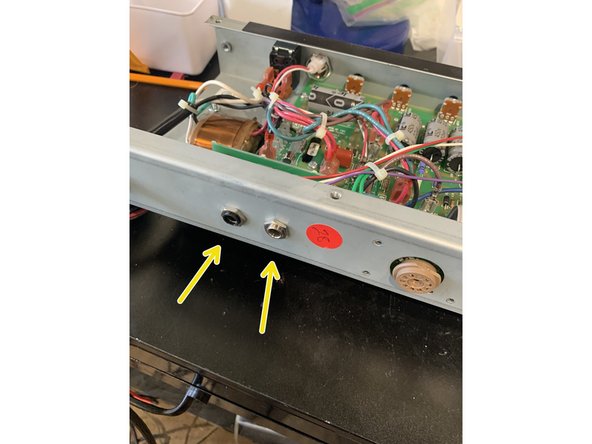 DIsconnect footswitch and speaker jack assembly from  the  chassis