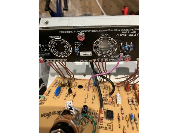 Solder the wire coming from P1 on the tube board to the top hole of R8( top when looking at the amp from the control side)