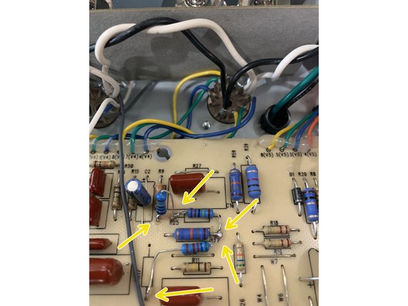 On the main PCB remove R25, R17, and R27