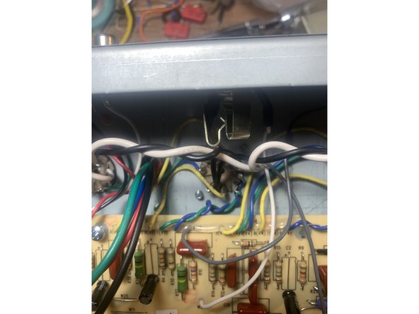 De-solder the blue wire from V1 pin 6. Wrap it around the green wire going to pin 7 and re-solder the blue wire at pin 6.