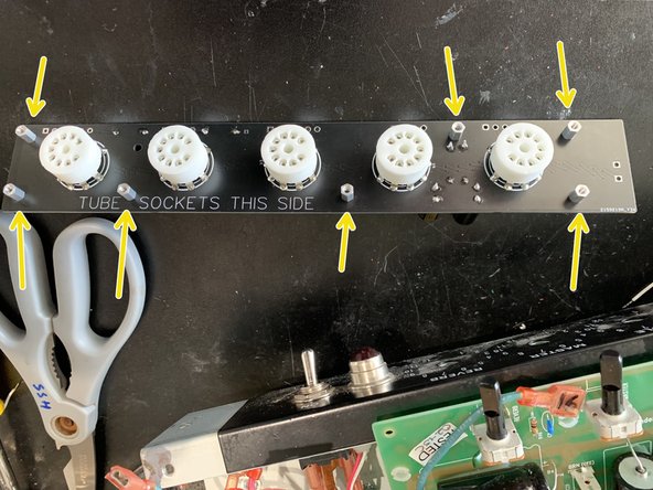 Remove the standoffs from the stock tube PCB and install in the new PCB