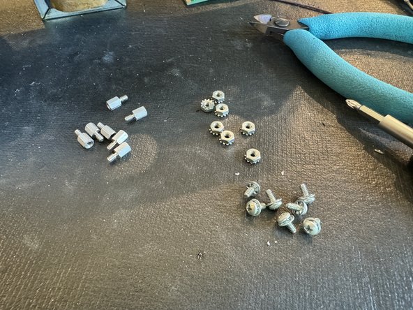 Remove the standoffs and screws from the stock tube pcb and install the standoffs on the new tube PCB board with the fat mounting side on the tube socket side of the new pcb