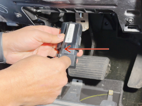 Secure the device to the harness with included cable tie.