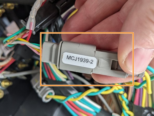 Remove the terminating resistor from the green and yellow twisted pair connector labeled MCJ1939-2.