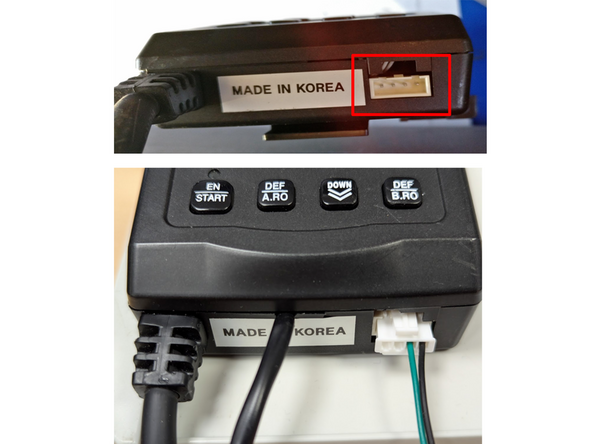 Connect the 4-Pin connector of the HRN-CCHW harness to the port located on the bottom of the controller.