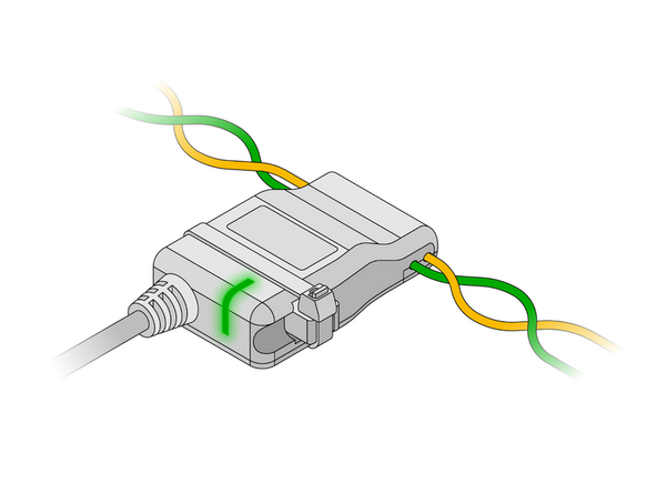 The IOX-CLAMP device has a status LED that produces a series of blinks followed by a pause.