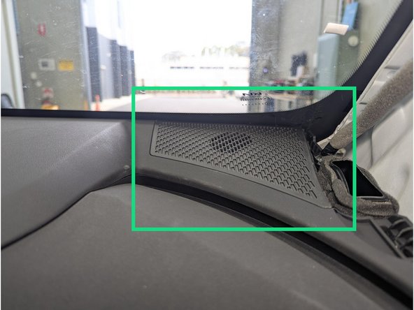 Remove the A-pillar covers (on both sides) by popping off airbag clip, pulling off the plastic clips, and sliding the cover towards you.