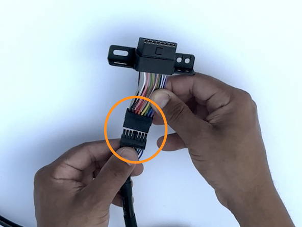 Connect the Molex connector to the T-harness, making sure the lock is clipped in to ensure a tight connection.