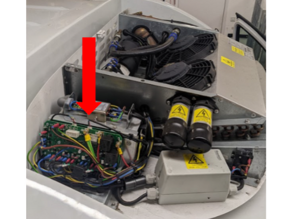If the controller board is different from the one shown here, contact the Geotab Support team.