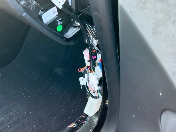 Secure harness to factory harnesses staying clear of obstructions with cable ties cutting off the excess.