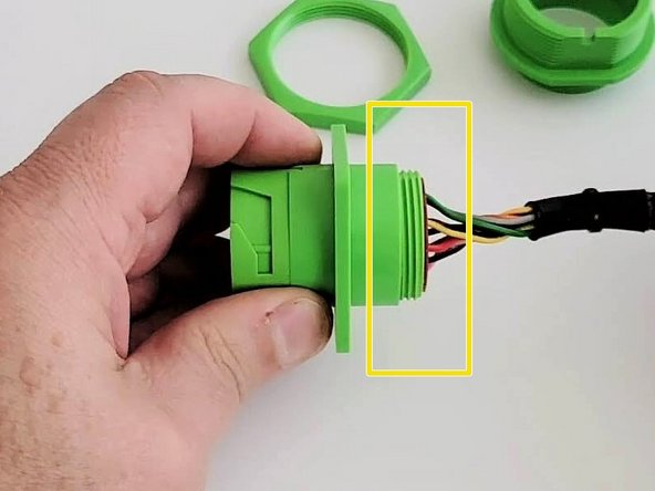 Once the cartridge is inserted into the connector housing, it should appear flush like this.