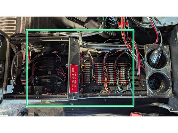 Additionally, in some cases, there may be a distribution panel mounted in the center console of the vehicle.