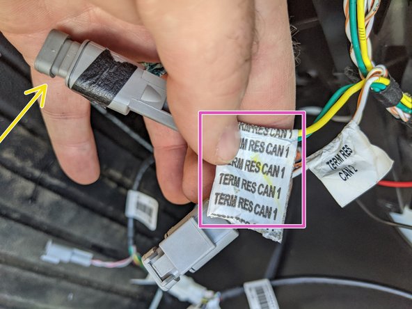 Locate the end of line resistor labeled as TERM RES CAN 1.