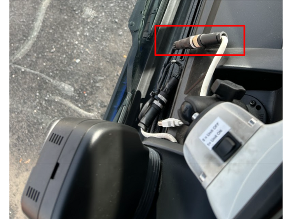Connect HRN-CCZAUNO circular connector to the in-cab controller harness.