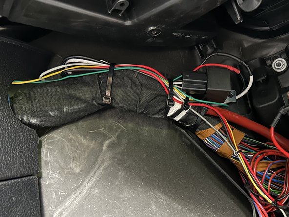 Secure excess harness as needed with cable ties