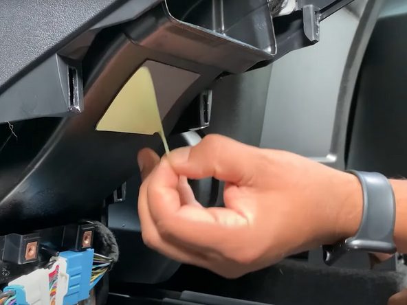 Peel off the protective film from the exposed side of the double-sided-tape.