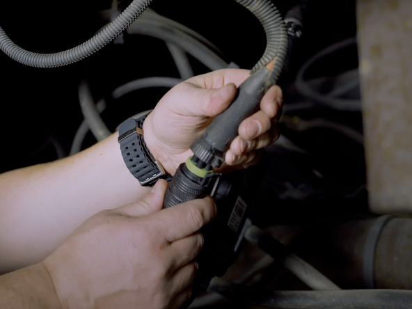 Connect the male connector from the AssetTrac harness to the female connector on the trailers' 5-way ABS harness.