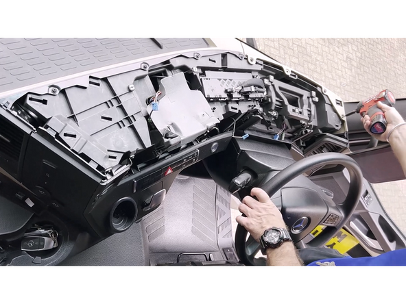 In this example we need to go from passenger side of the vehicle, across the dash, and up the driver's a-pillar.