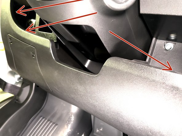 Remove (3) philips head screws &amp; remove the knee bolster.