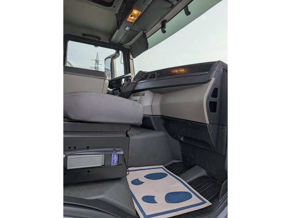 The vehicle's fuse box can be found on the passenger side.