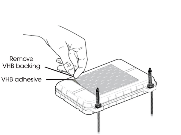 Flip the device upside down to remove the VHB back adhesive.