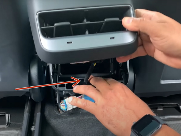 Line up the clips and press firmly, locking the panel into place.