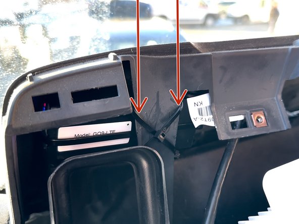 Secure device using 2 cable ties.