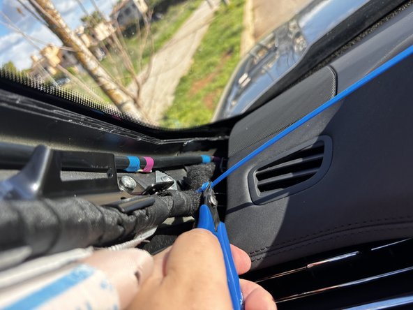 Trim any excess tie.