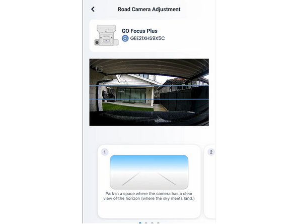 Select "Adjust" for the road-facing camera.
