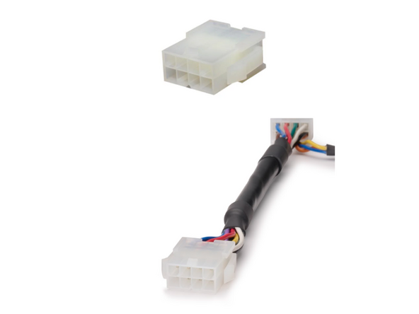 Connect the HRN-CCCAAPX ’s white female connector to the original vehicle harness that was disconnected.