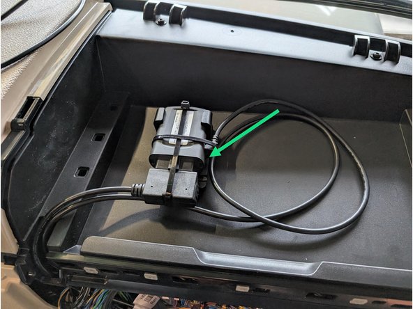 Connect the other part of HRN-CW03K3 with the Go device and secure the connection of the IOX-CAN and the OBD interface with cable tie.