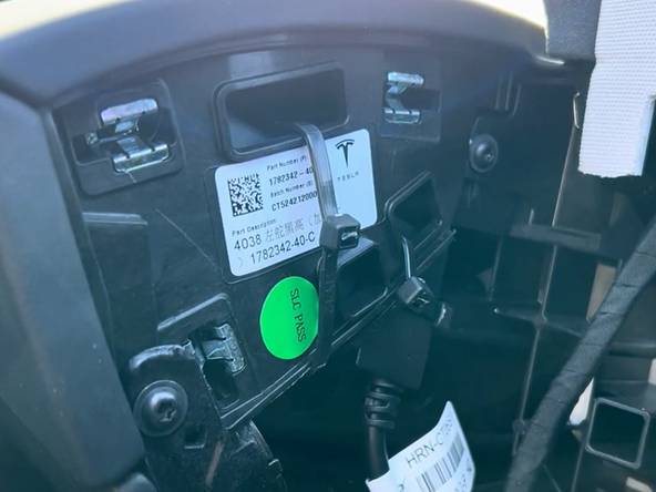 Using at least 2 cable ties secure GO9 to the back side of the dash bracket as shown making sure the bottom antenna side faces toward the door.